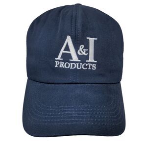 A&I Products Men's Snapback Mesh Back Hat Blue White Embroidered Logo